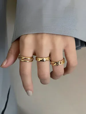 Willow Twisted Hoop Ring (3 Pcs)