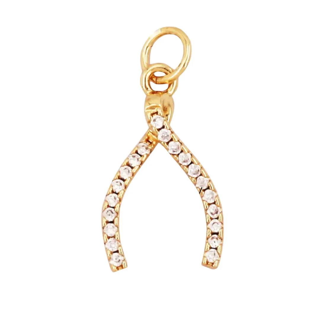 Wishbone Charm For Charm Bar & Charm Necklaces