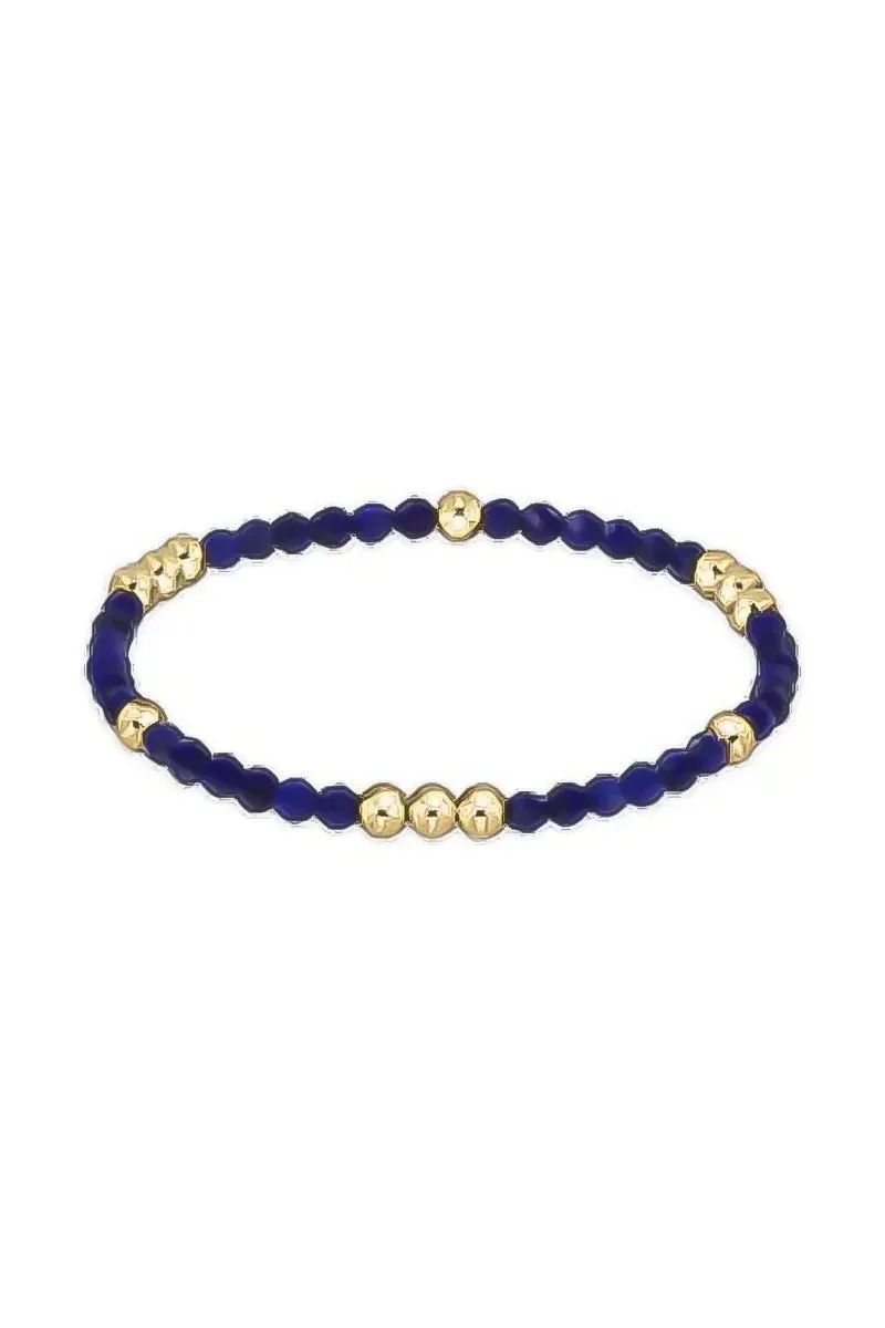 Worthy Pattern Gemstone & Gold Bead 3MM Bracelet