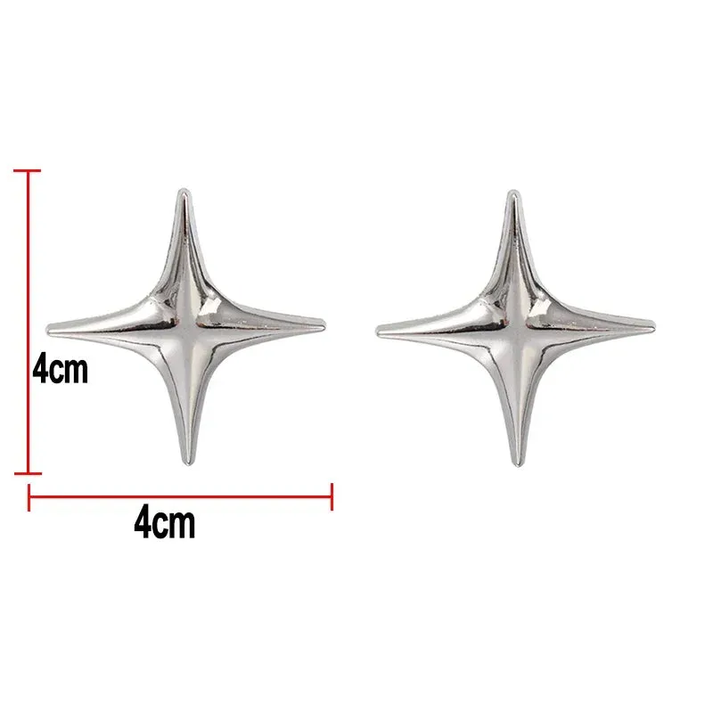 Y2K Fashion Punk Rock Silver Color Metal Cross Star Brooches Temperament Jesus Lucky Brooch Pins for Men Women Shirt Jewelry 90s