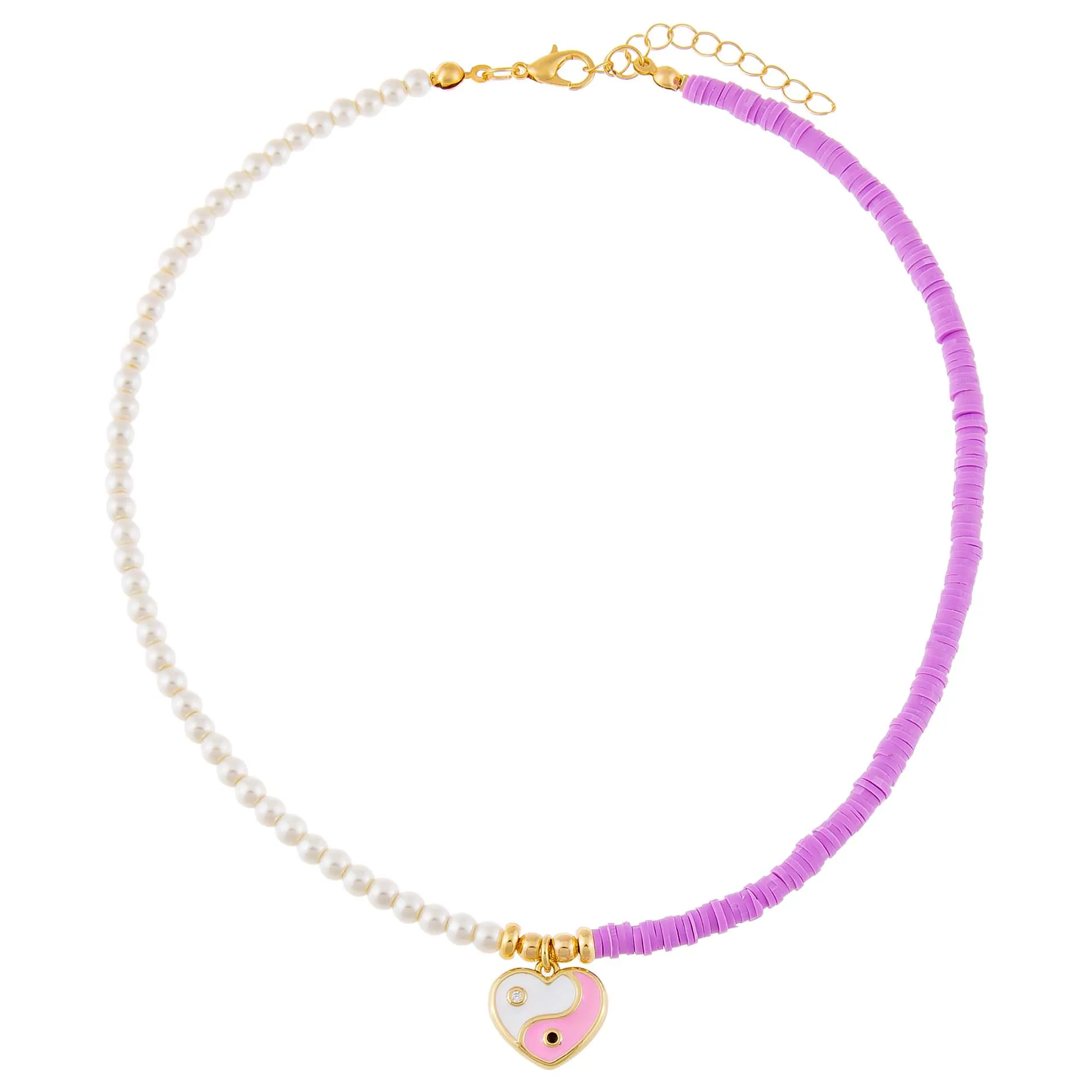 Yin & Yang Heart Beaded Necklace