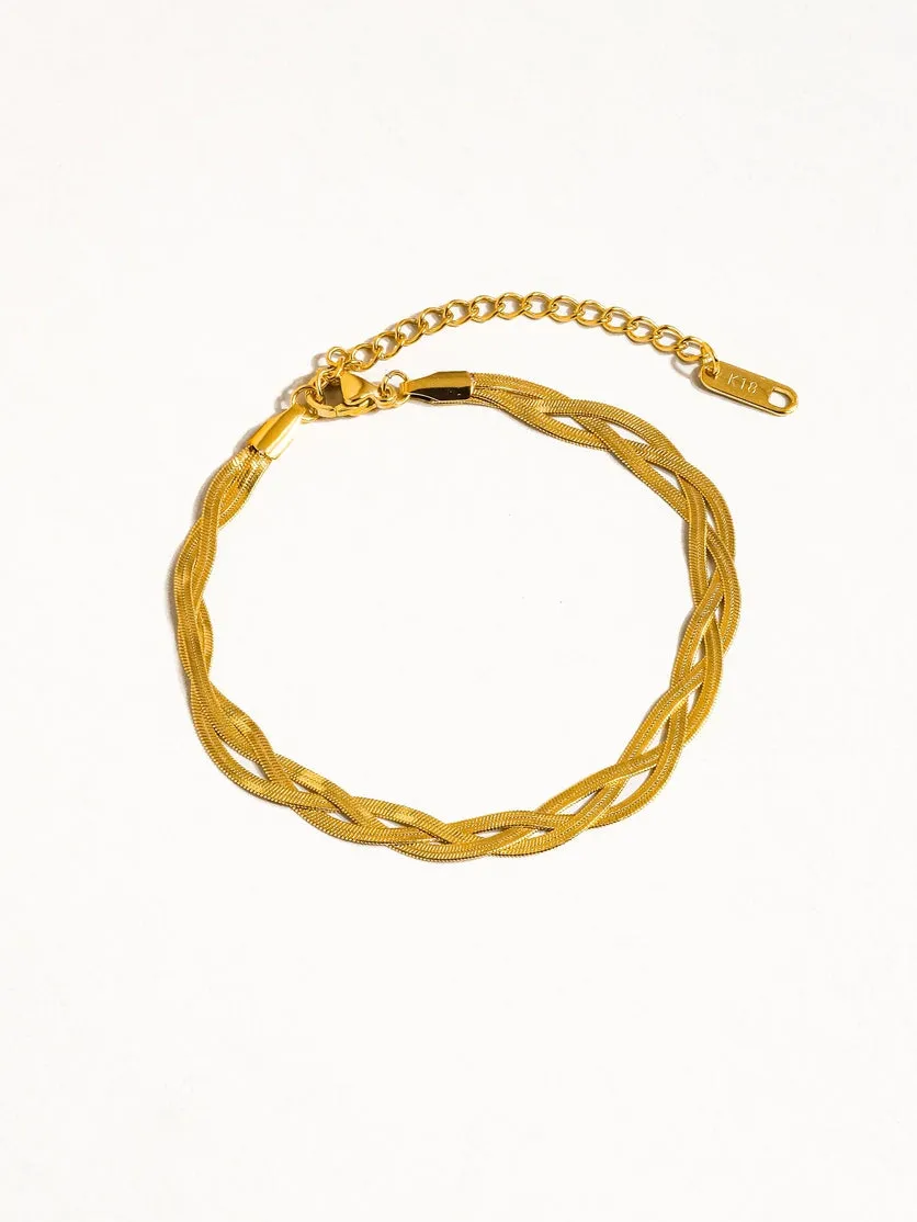 Yvet 18K Braided Snake Chain Bracelet