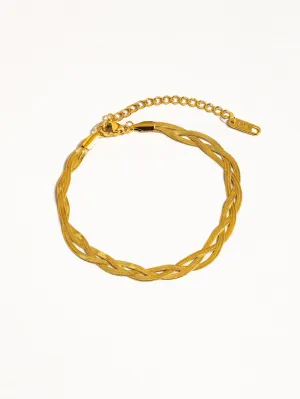 Yvet 18K Braided Snake Chain Bracelet