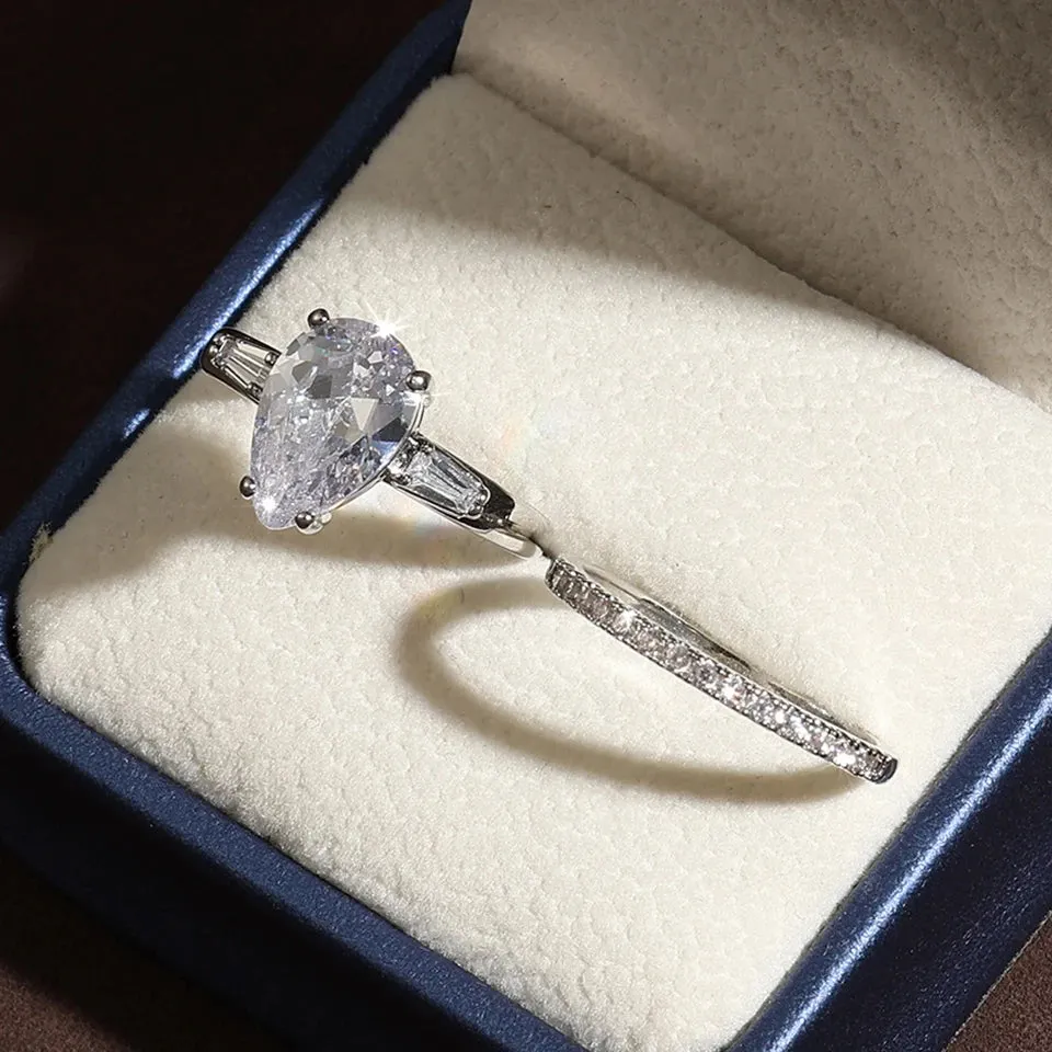 ZAKOL Romantic Pink Heart CZ Engagement Rings for Women