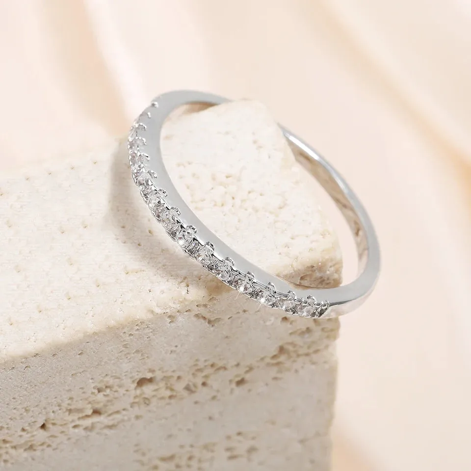 ZAKOL Romantic Pink Heart CZ Engagement Rings for Women