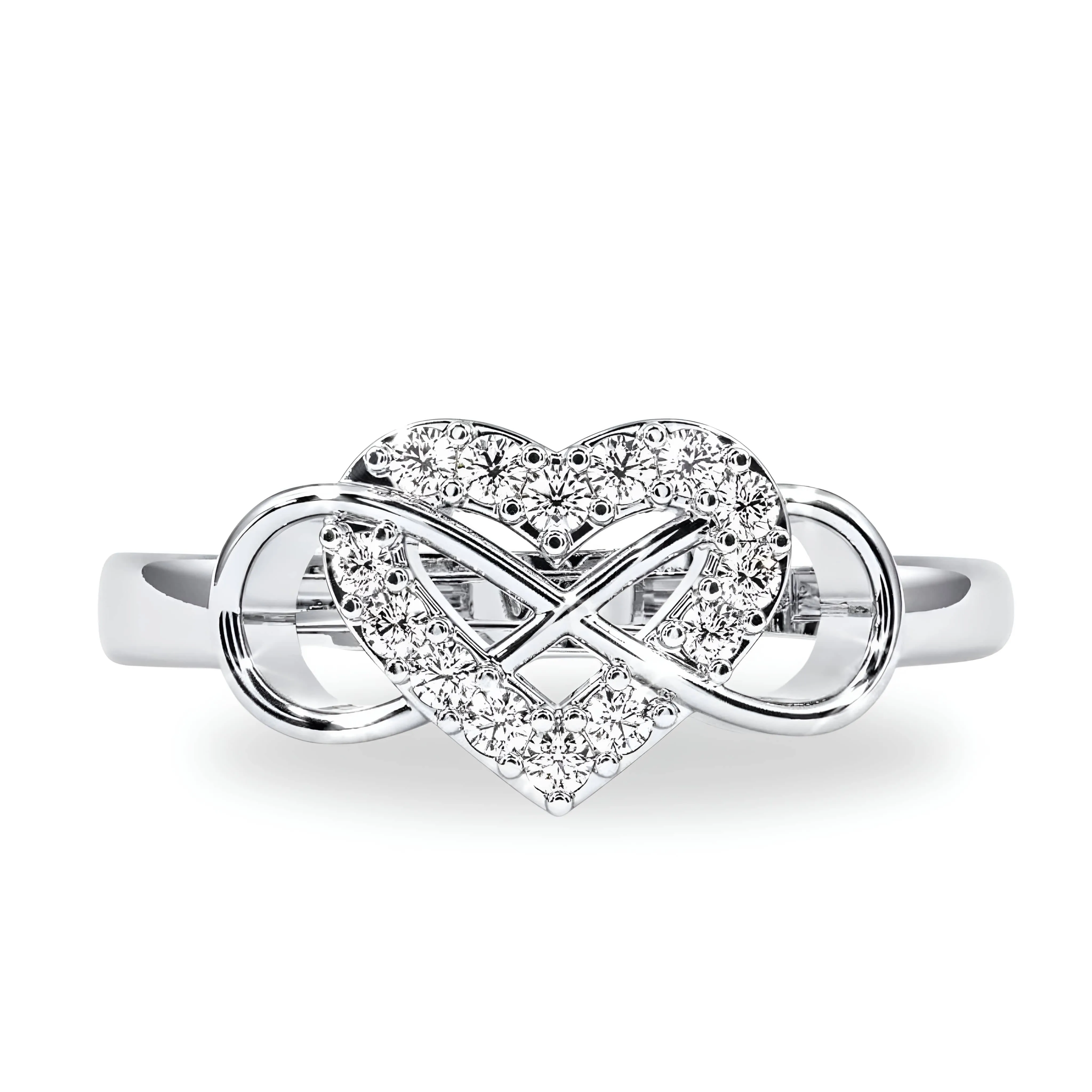 Zarkan Infinity Heart Propose 925 Sterling Silver Ring