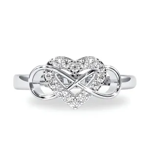 Zarkan Infinity Heart Propose 925 Sterling Silver Ring