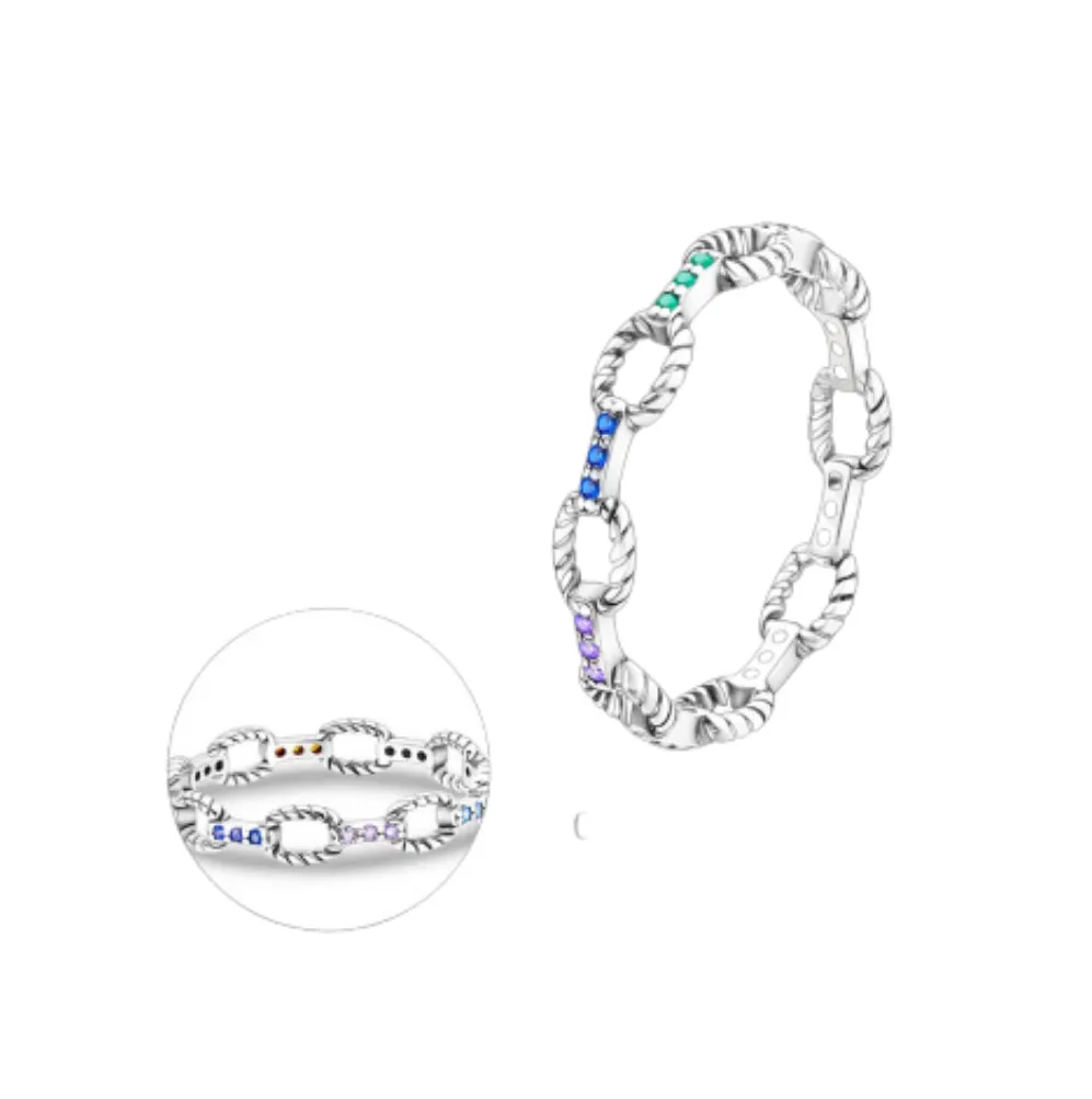 Zircon Twisted Links Ring